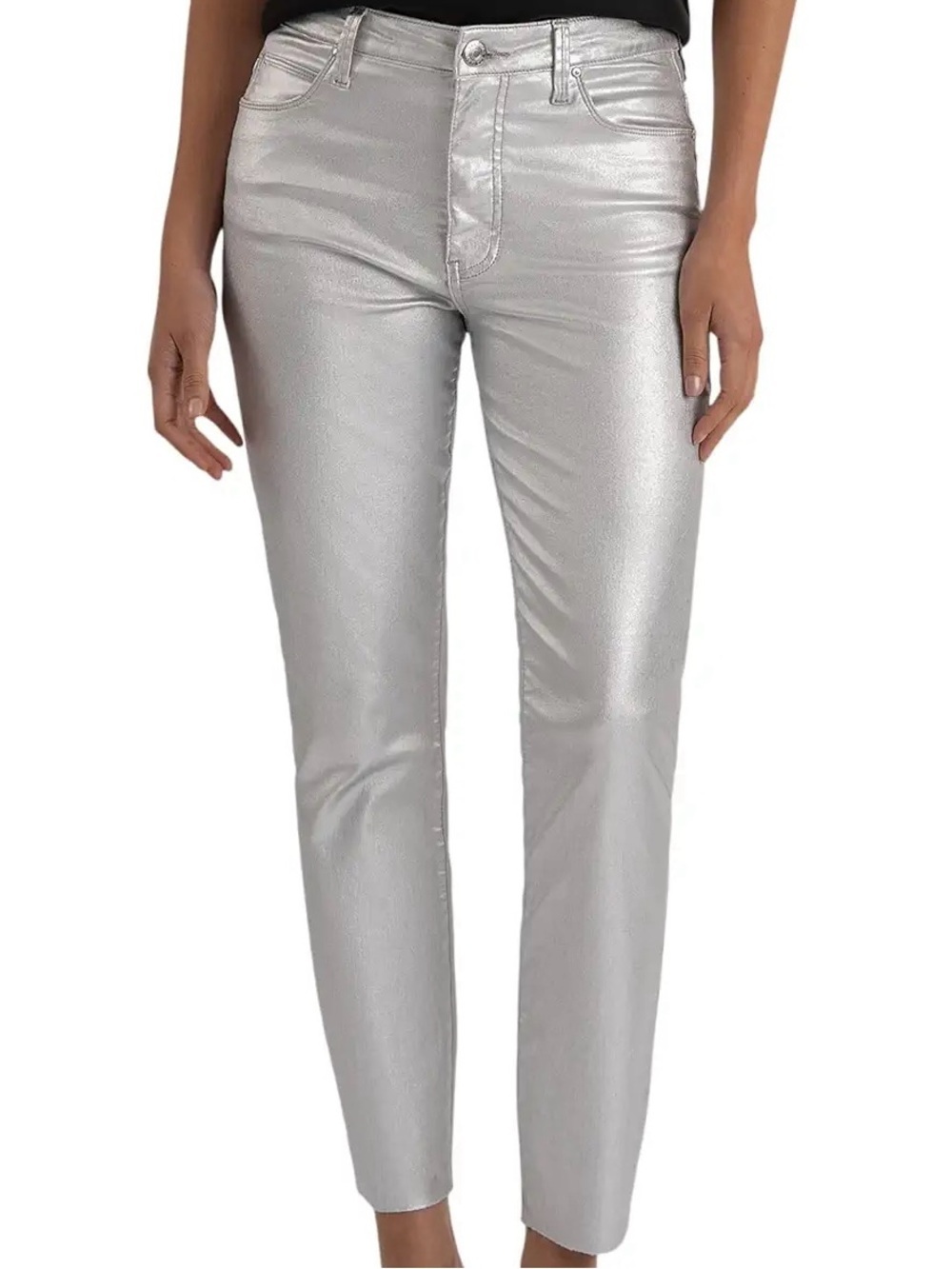NEW KUT from the Kloth Charlize High-rise Fab Ab Cigarette Leg-raw Hem Size 2